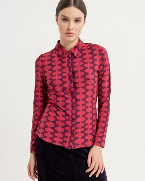 Surkana - Blouse - Retro - Maroon - Uniek Ladies