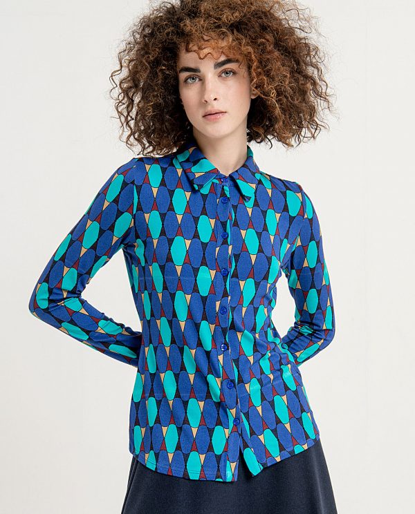 Surkana - Blouse - Wabi - Retro - Blauw - Uniek Ladies