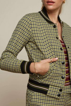 King Louie - Cleo Jacket Pied De Poule - Woodbine Green - Uniek Ladies