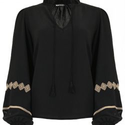 Maicazz - Galen - Blouse - Black-Dark Sand 2 - Uniek Ladies