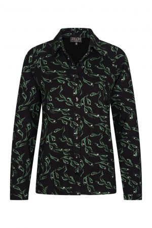 Zilch - Leaves Black - Blouses - Uniek Ladies