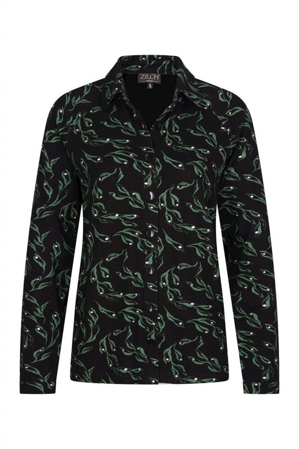 Zilch - Leaves Black - Blouses - Uniek Ladies