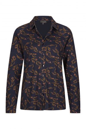 Zilch - Leaves Navy - Blouse - Uniek Ladies