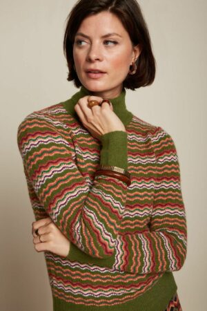 King Louie - Rollneck Top Twitty - Olive Green - Uniek Ladies - Aalten