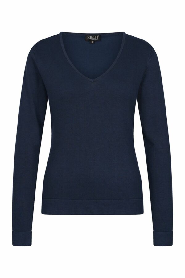 Zilch - Sweater - Basic V-Neck - Navy - Uniek Ladies - Aalten