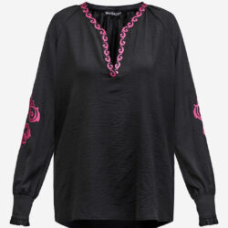 Maicazz - Blouse - Haley - Black Magenta D5 - Uniek Ladies