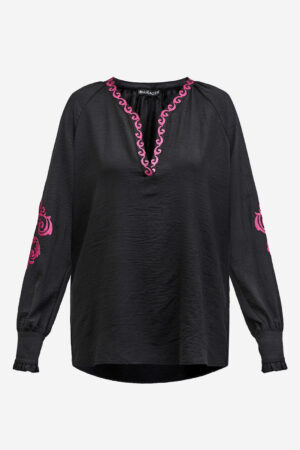 Maicazz - Blouse - Haley - Black Magenta D5 - Uniek Ladies