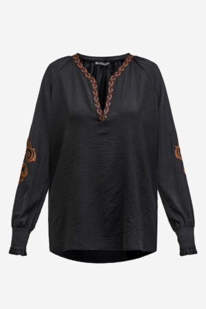 Maicazz - Haley Blouse - Black Cognac - Uniek Ladies