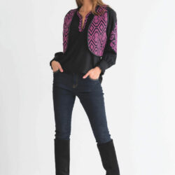 Maicazz - Blouse - Haley - Black Magenta - Uniek Ladies