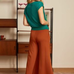 Border Palazzo Cropped Pants Milano Caramel - King Louie