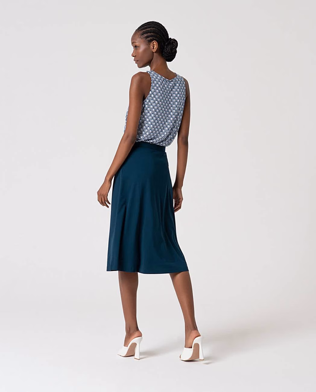 Rok Uitlopend met riem Petrol Blue - Surkana