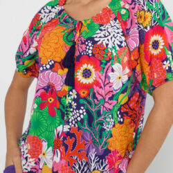 Blouse Magic Maiden - Everything in coral flower - Blutsgeschwister