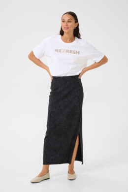 Rok KAdodal Rib Skirt Black Washed Rib - Kaffe