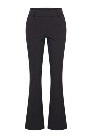 Broek Flared Black Travelstof - Mi Piace
