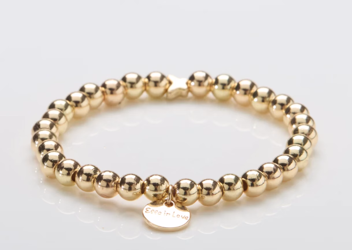 Goud Deluxe Edelstaal- Parelarmband - Ella in Love Paris