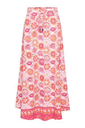 Rok Tiles Print Fuchsia Travelstof - Mi Piace