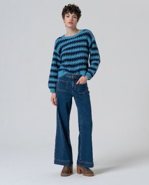 Broek Wide Leg Jeans Indigo WNT25 - Surkana
