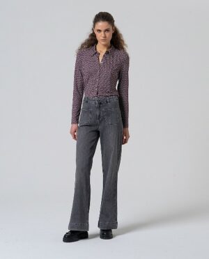 Broek Wide Leg Jeans Grey WNT25 - Surkana