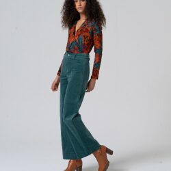 Broek Flared met opgestikte zakken Steel Blue WNT25 - Surkana