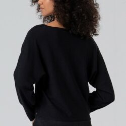 Sweater losvallend model V-hals Black WNT'25 - Surkana