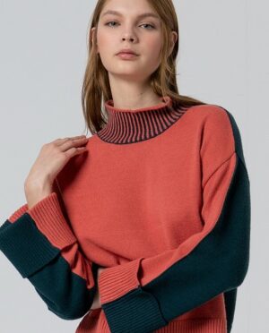 Sweater met col contrasterende kleuren WNT25 - Surkana