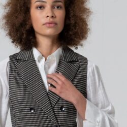 Gilet Houndstooth Black WNT25 - Surkana