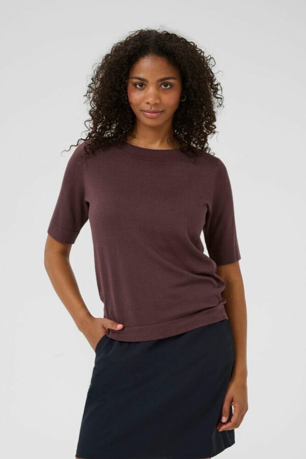 Trui KAlizza Boatneck Solid Fudge - Kaffe