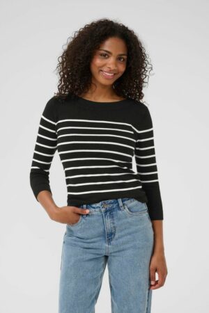 Trui KAlizza Round Neck Buttons Black Deep - Kaffe