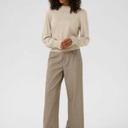 Trui KAlizza Round Neck Buttons Feather Grey Melange - Kaffe