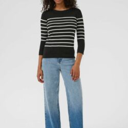 Trui KAlizza Round Neck Buttons Black Deep - Kaffe