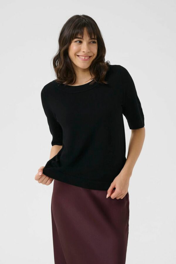 Trui KAlizza Boatneck Solid Black Deep - Kaffe