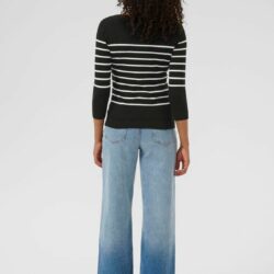 Trui KAlizza Round Neck Buttons Black Deep - Kaffe