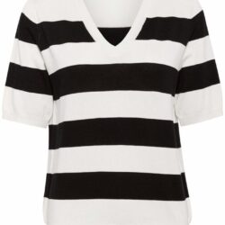 Trui KAlizza Striped V-Neck Turtledove/Black - Kaffe