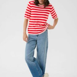 Trui KAlizza Striped Knit Lotus/True Red - Kaffe