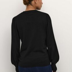 Trui KAlizza Round Neck Buttons Black Deep - Kaffe