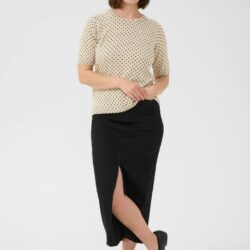 Top KAliz Feather Gray Melange/Black Dot - Kaffe