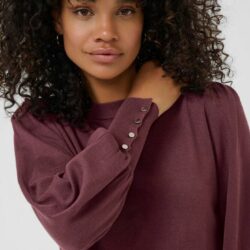 Trui KAlizza Round Neck Buttons Windsor Wine - Kaffe