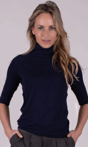 Trui Dubai Navy Viscose - The Clothed Premium Basics