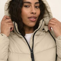 Winterjas KAsuzanne kort model- Feather Gray - Kaffe