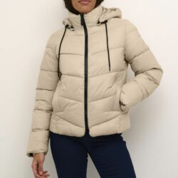 Winterjas KAsuzanne kort model- Feather Gray - Kaffe