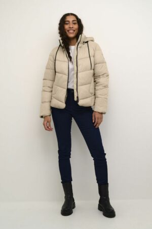 Winterjas KAsuzanne kort model- Feather Gray - Kaffe