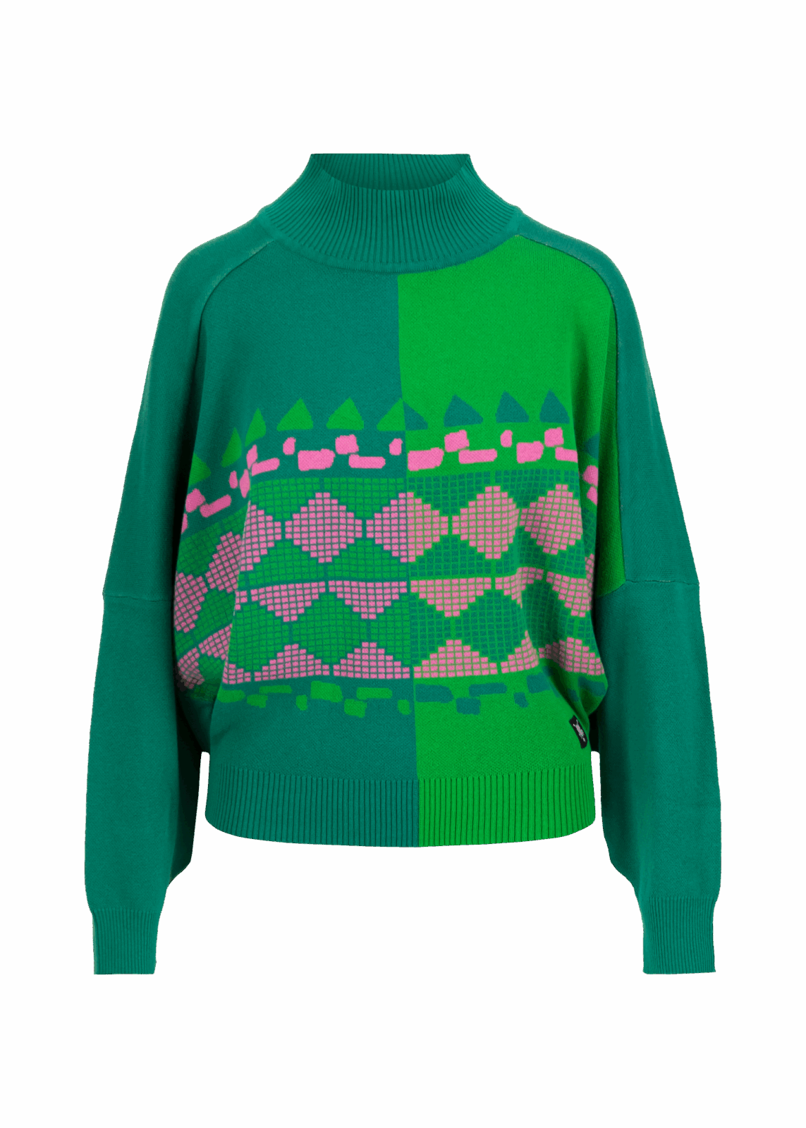 Trui Diamond Loom Egg - Chunky Pullover Green - Blutsgeschwister