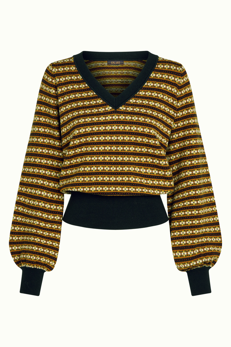 Trui V-Neck Bellsleeve Walter - Black - King Louie