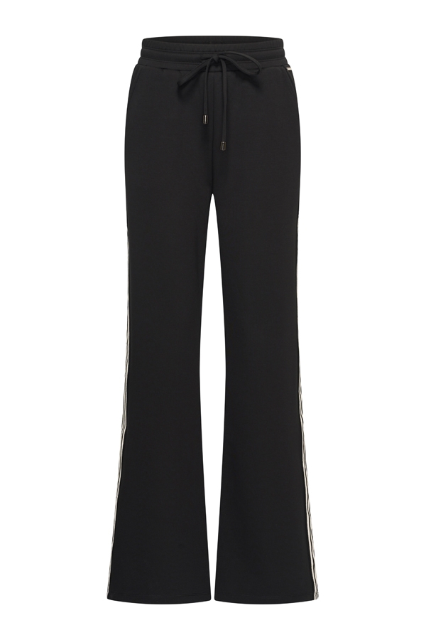 Broek Wide Leg Contrast Stripe - Black - Mi Piace