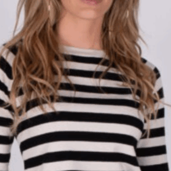 Trui Moscow Stripe - Sand Black - The Clothed Premium Basics