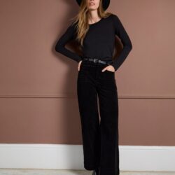 Broek Wide Leg met opgestikte zakken Black WNT25 - Surkana