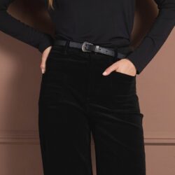 Broek Wide Leg met opgestikte zakken Black WNT25 - Surkana