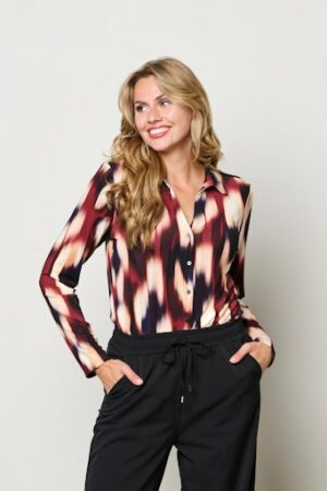 Blouse Vayen Faded Big - LW-Wine Red Multi - &Co Woman