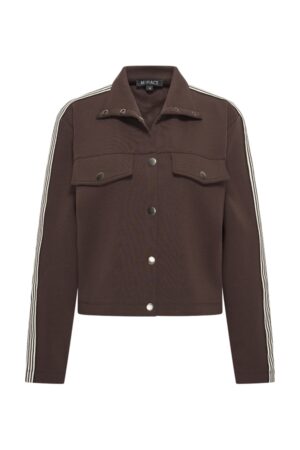 Jacket Sweat MP20200104  Contrast Stripe - Espresso - Mi Piace