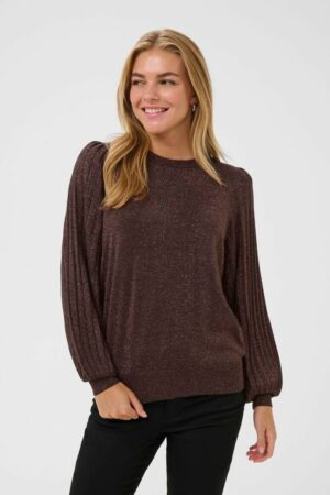 Trui KAregina Pleat - Black Coffe - Kaffe